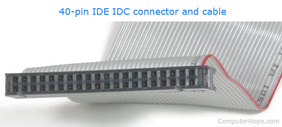 40-pin IDE IDC cable and connector