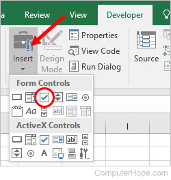Add check box in Microsoft Excel
