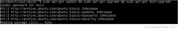 Run sudo apt-get update, then run sudo apt-get upgrade.