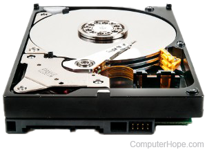 Hard drive showing internals