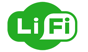 Li-Fi green and white logo.