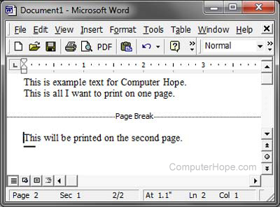 Delete Manual Page Break Word 2007