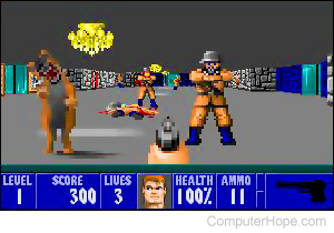 Screenshot: Wolfenstein 3D, released in 1992.