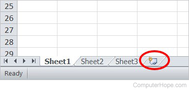 Add worksheet in Excel 2010 and earlier