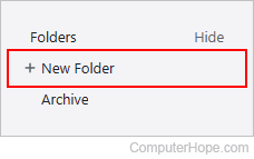 New folder selector in Aol mail.