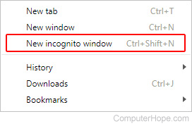 Incognito selector in Chrome.