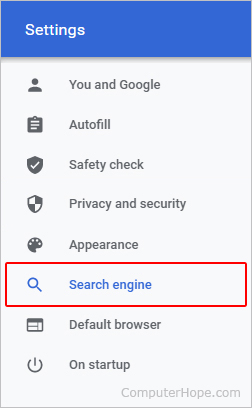make google search engine chrome
