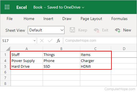 Locking the top row in Excel.