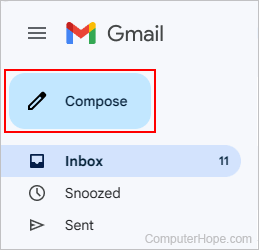 Compose button in Gmail.