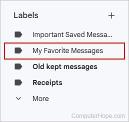 New label in Gmail.