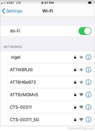 Connect to Wi-Fi on an iOS device