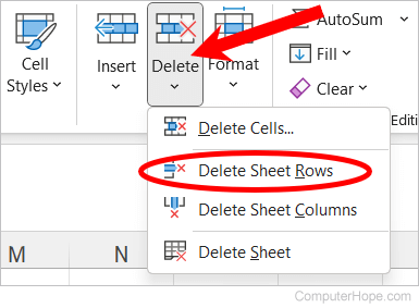 row and column in excel
