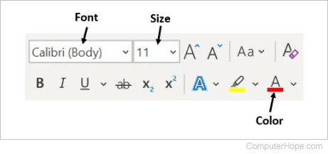 font text size icons