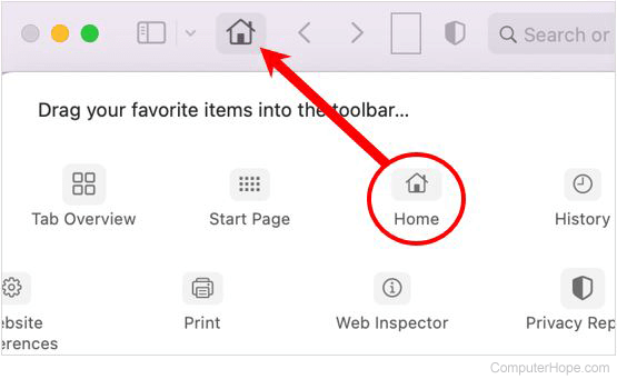 home web buttons