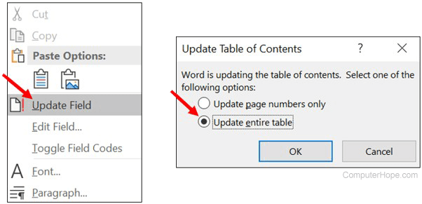 Add Update Or Remove A Table Of Contents In Microsoft Word