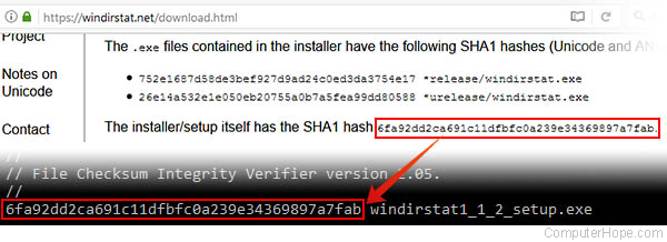 Checking your SHA1 sum against the value listed on the download page at WinDirStat.net, to verify that the installer is genuine