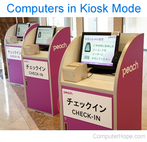 Computers operating in kiosk mode