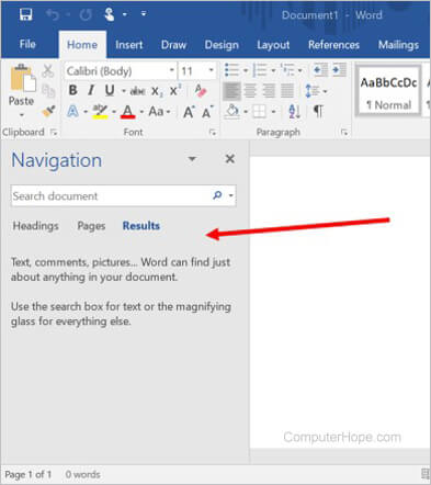 use navigation in word for mac