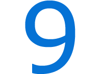 Blue number 9