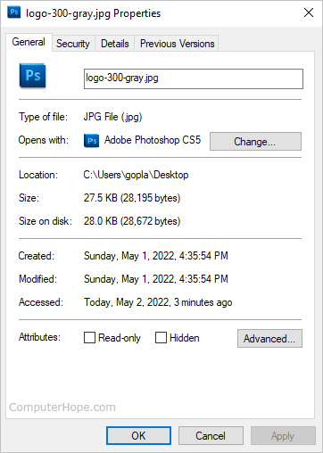 edit file details windows 10