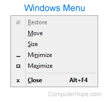 Window menu